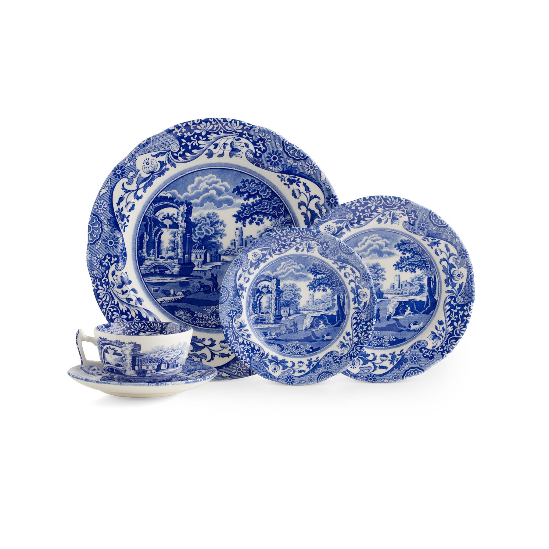 Spode Blue Italian 5 Piece Place Setting