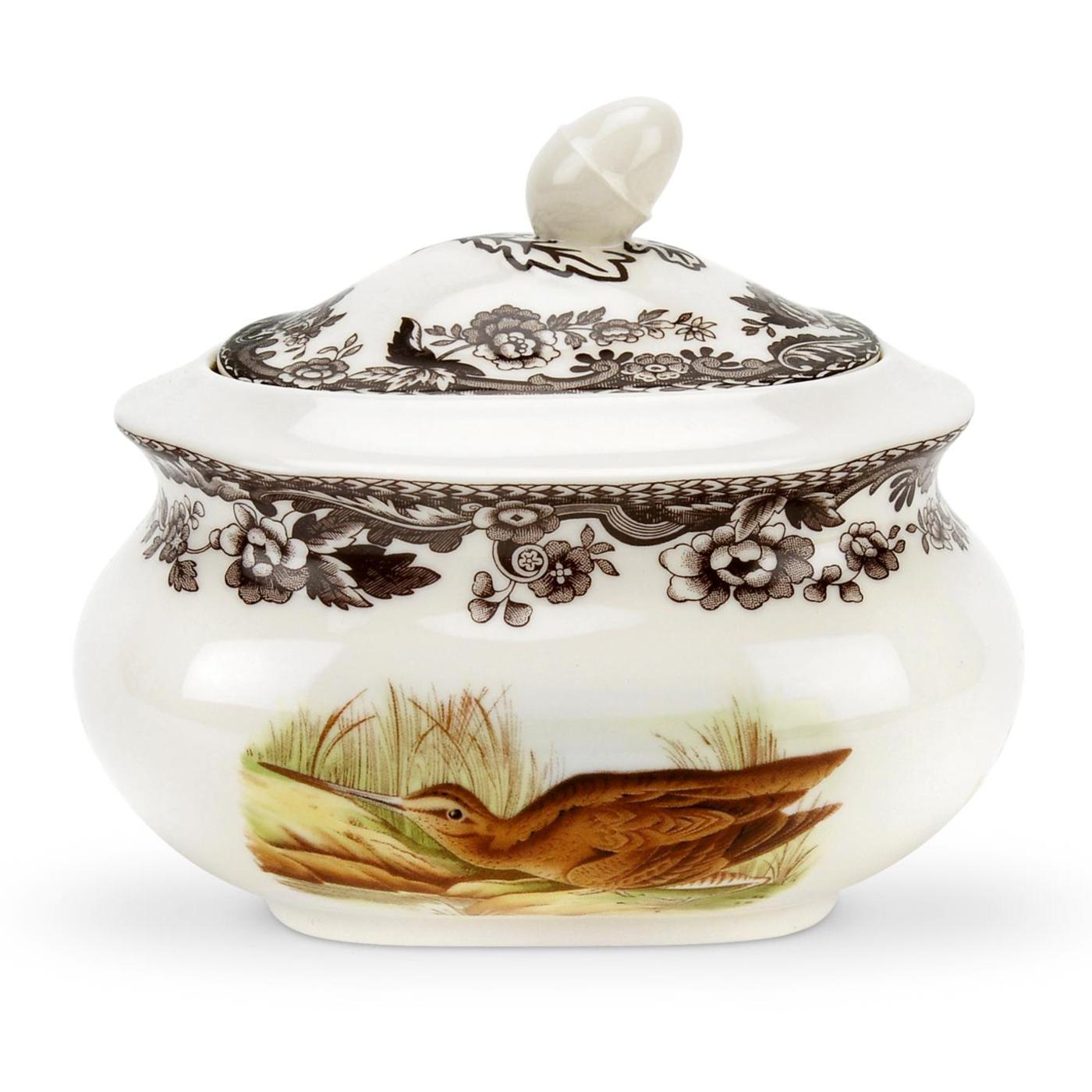 Spode Woodland Covered Sugar Bowl, Snipe/Pintail