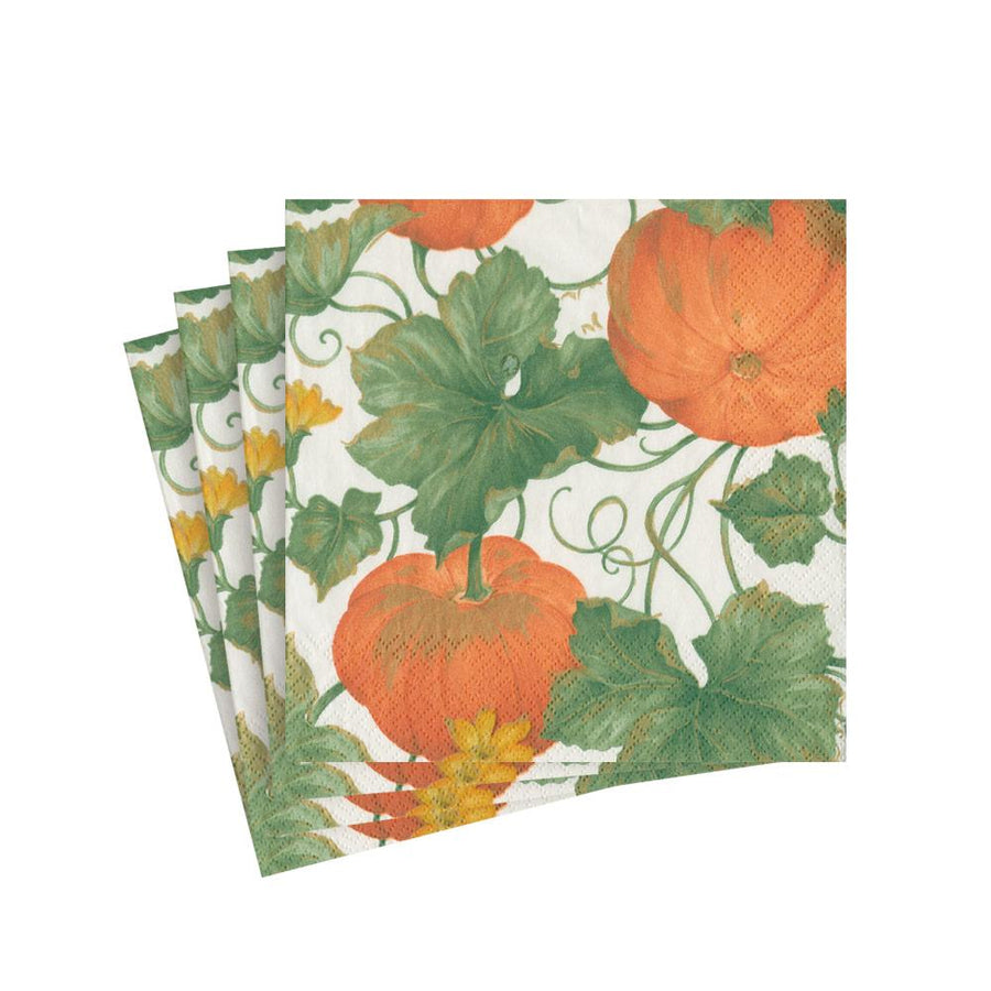 Caspari Heirloom Pumpkins Paper Cocktail Napkins