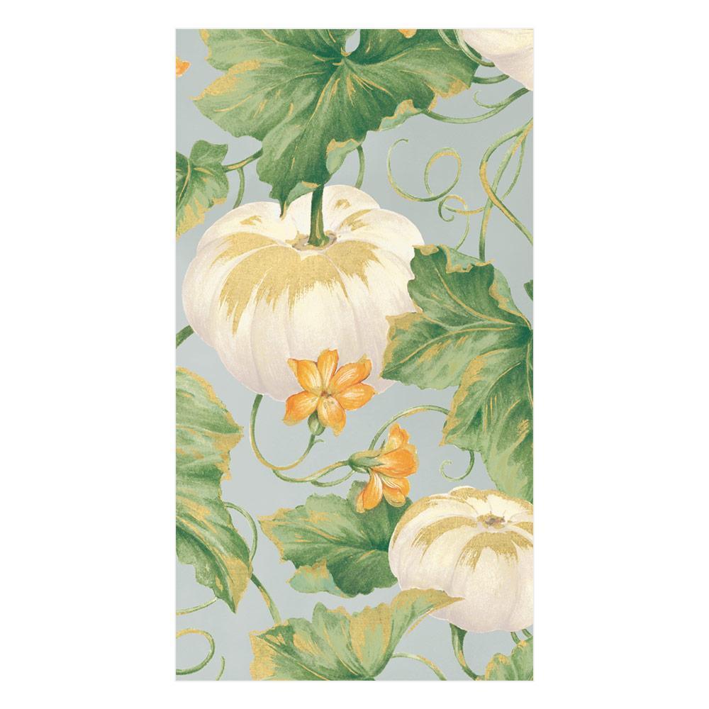 Caspari Heirloom Pumpkins Paper Guest Towel Napkins in Grey & White