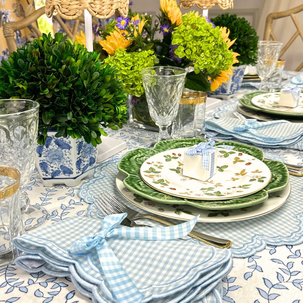 Bettina Blue Gingham Napkins, Set of 4