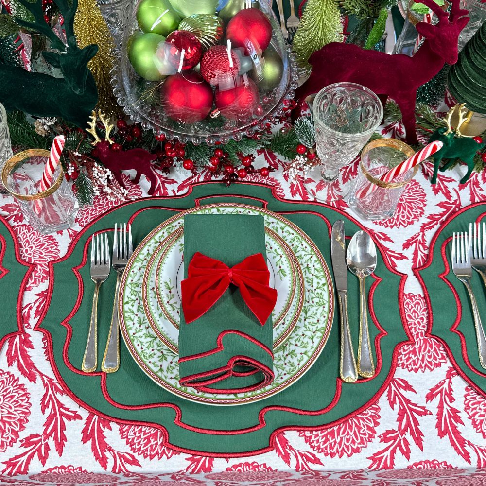Christmas Belle Placemats, Green, Set of 4