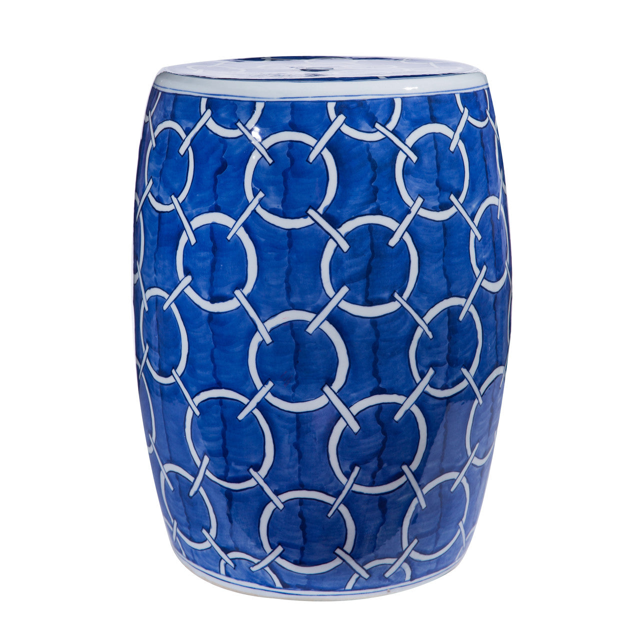 Links Garden Stool, Blue & White