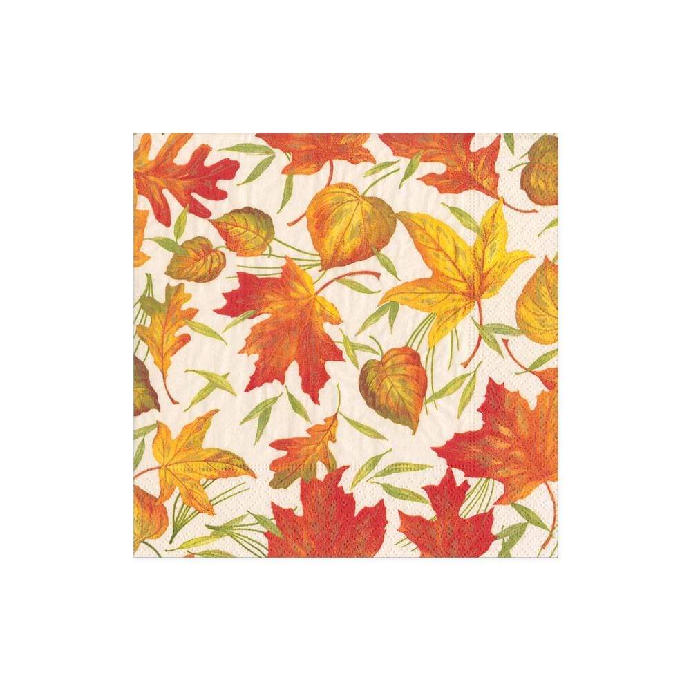 Caspari Woodland Leaves Paper Cocktail Napkins