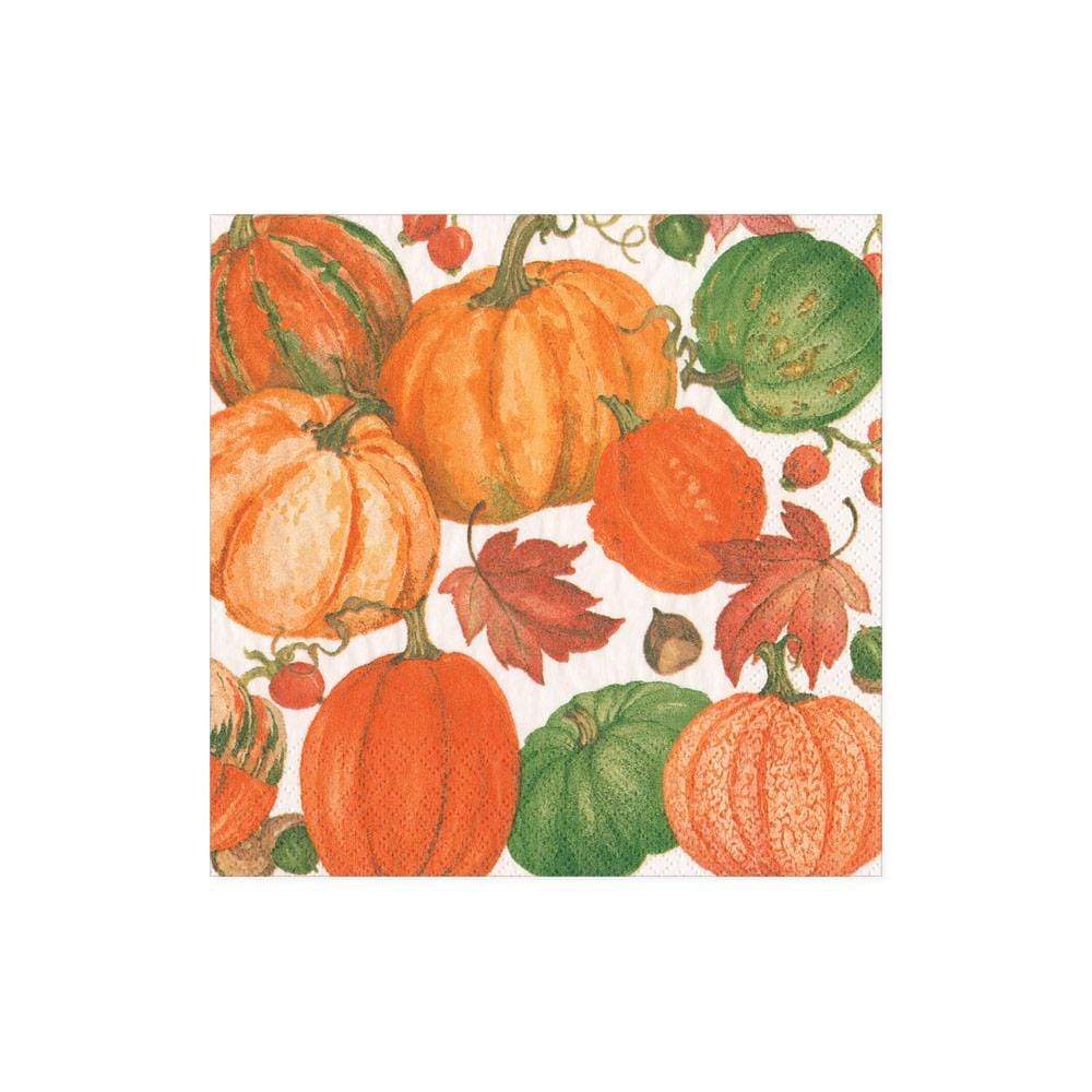 Caspari Pumpkin Field Paper Cocktail Napkins