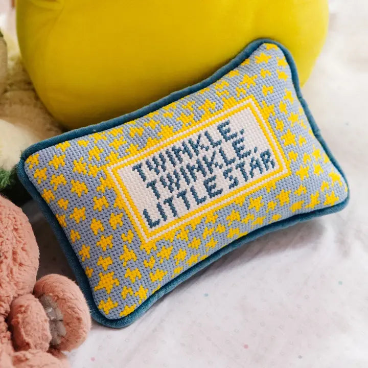 Twinkle Twinkle Mini Needlepoint Pillow