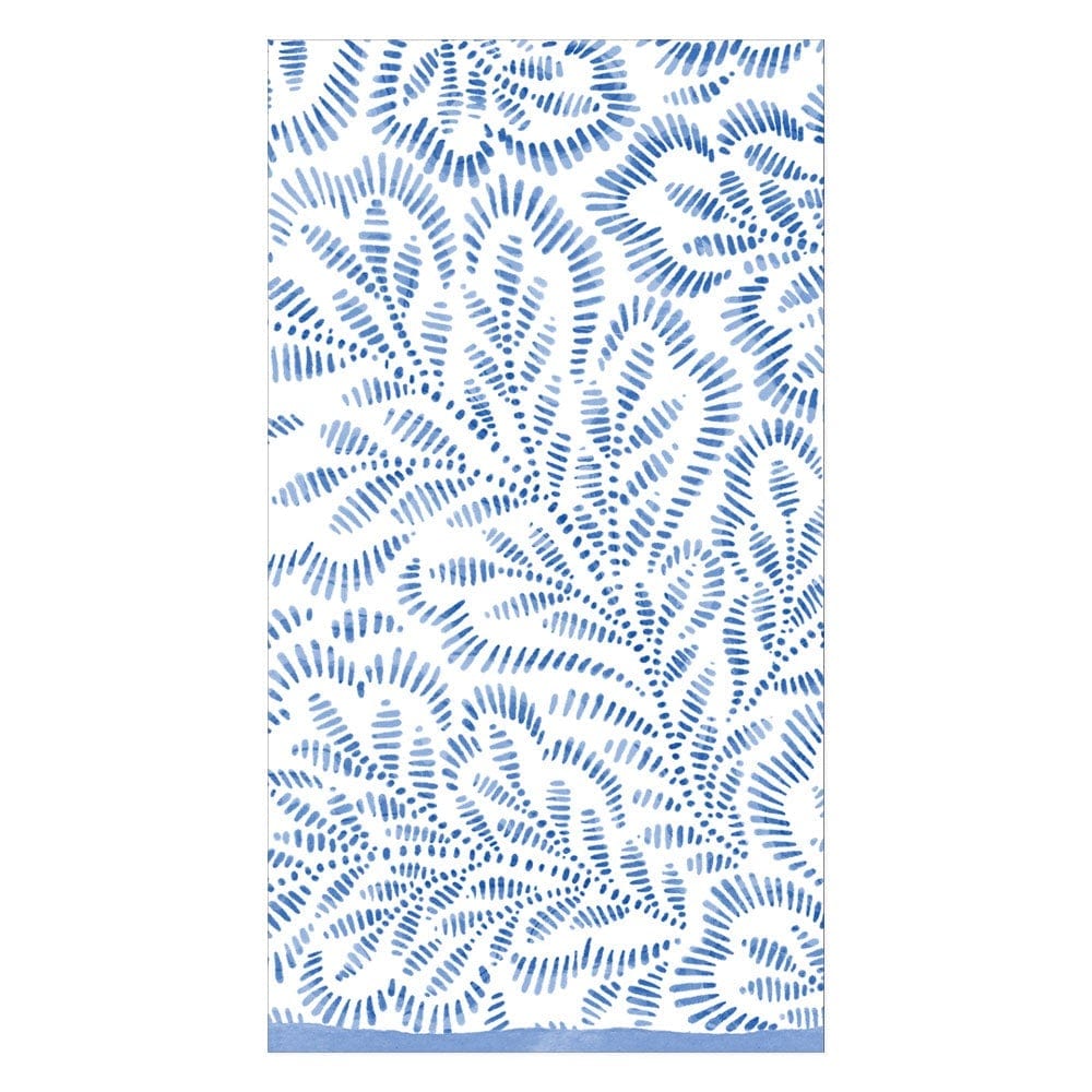 Caspari Block Print Leaves Paper Guest Towel Napkins