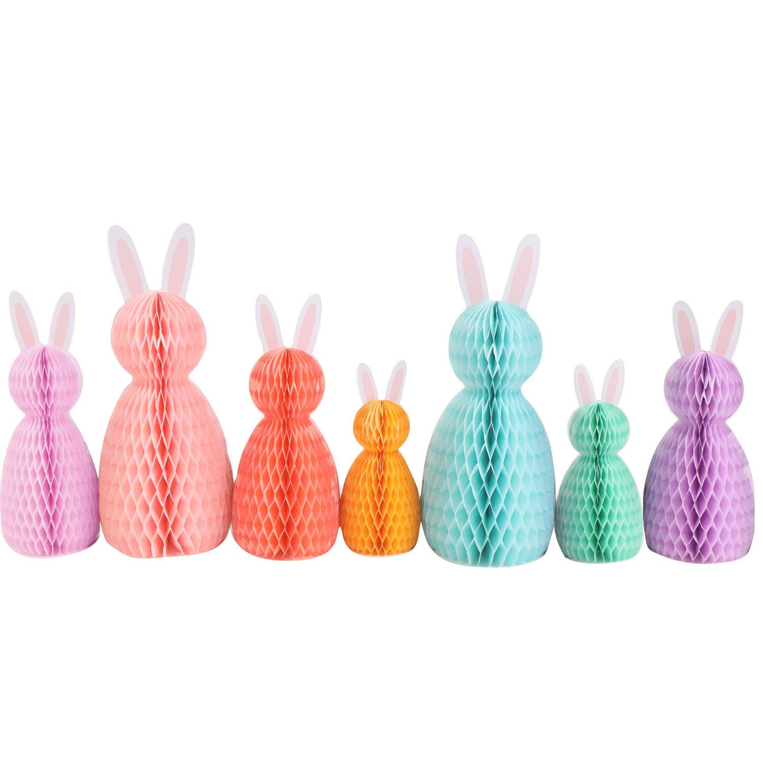 Preppy Honeycomb Bunnies, Set of 7