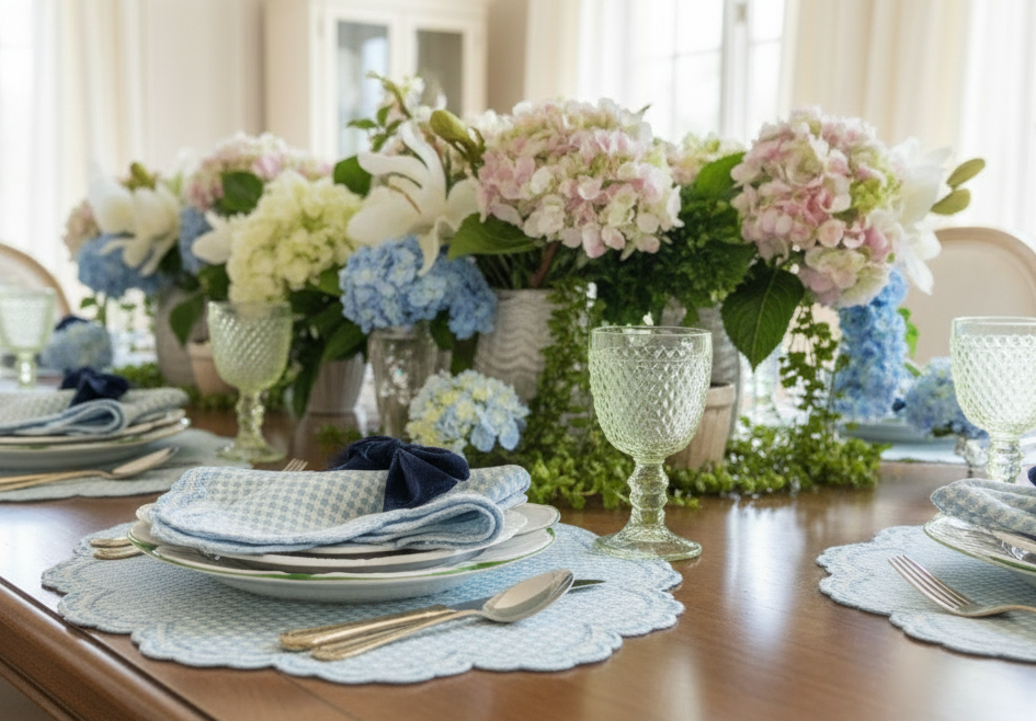 Bettina Blue Gingham Napkins, Set of 4