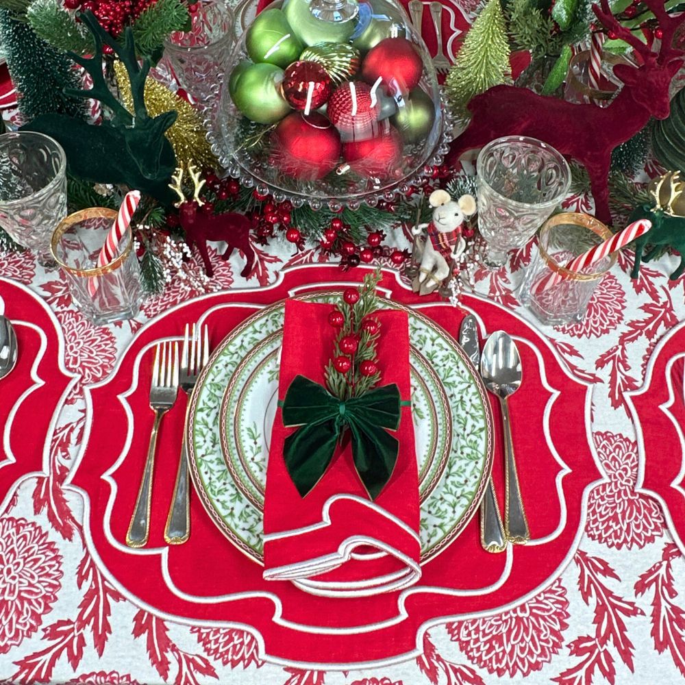 Belle Placemats, Red, Set of 4