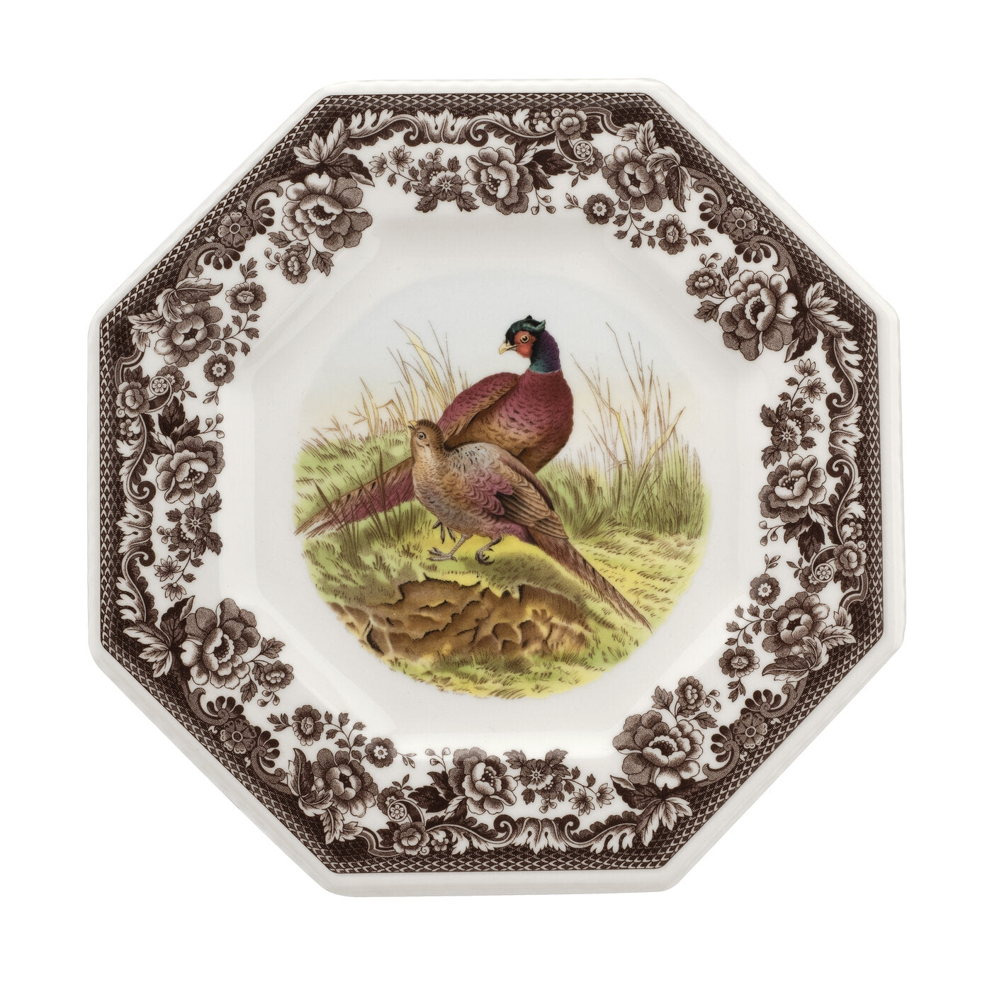 Spode Octagonal Plate, Pheasant