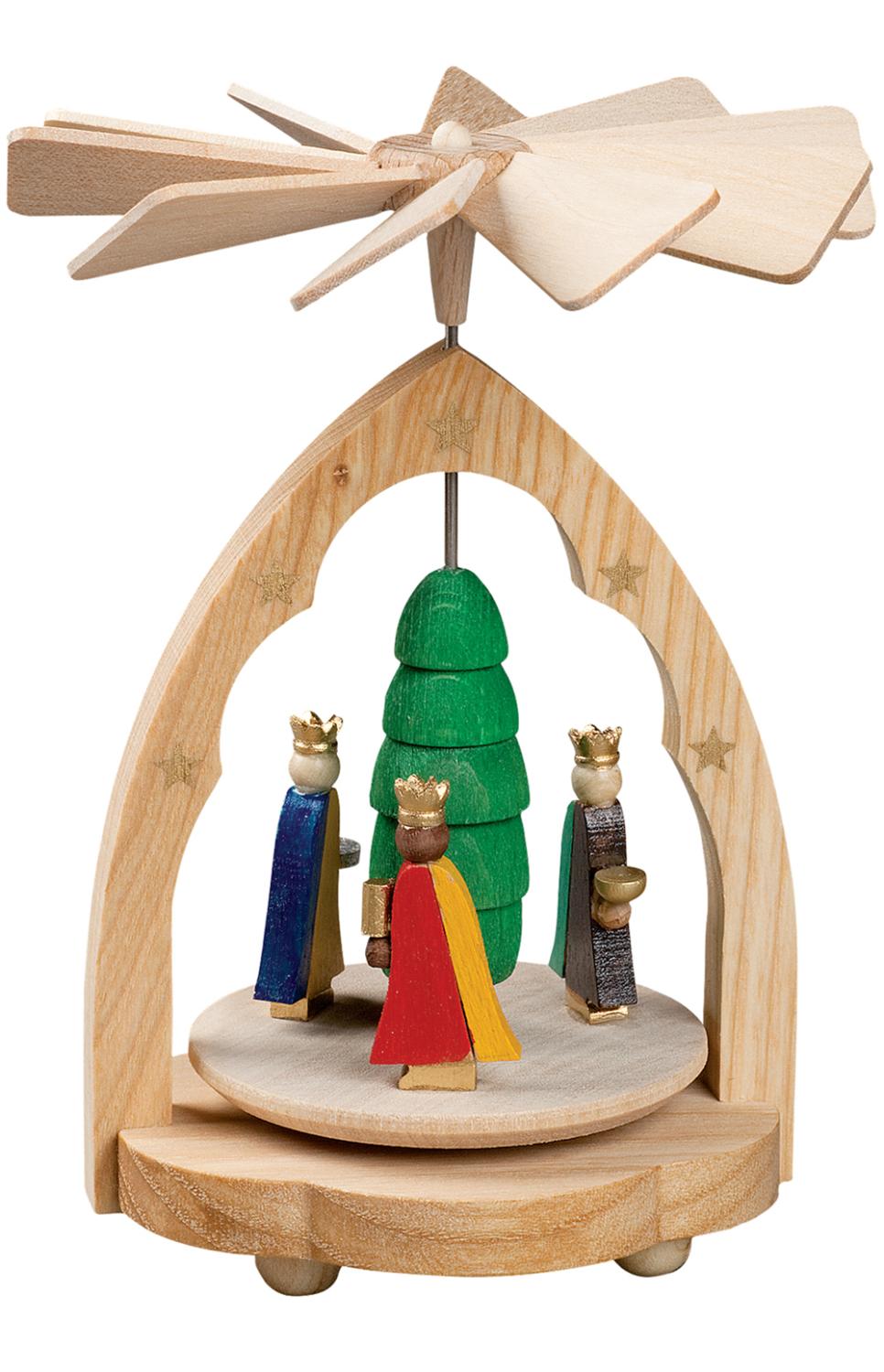 German Mini Christmas Pyramid, Three Kings