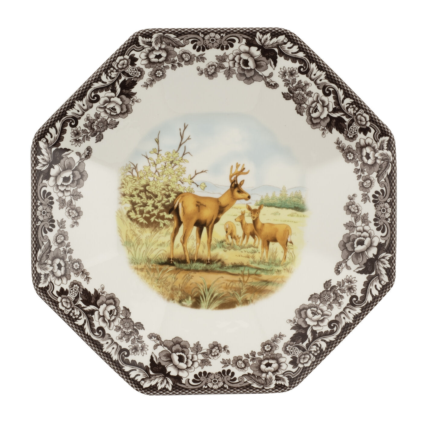Spode Woodland Octagonal Platter, Mule Deer