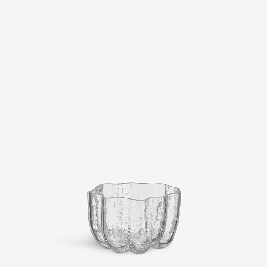 Crackle Small Bowl / Votive Holder Clear