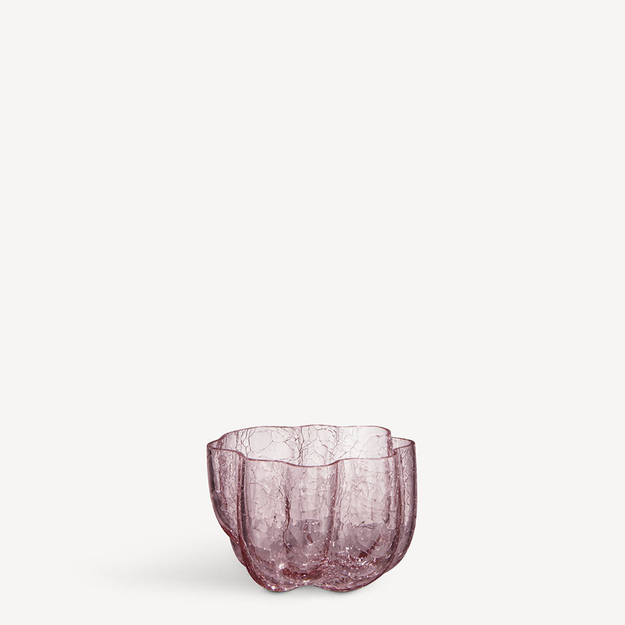 Crackle Small Bowl / Votive Holder Pink