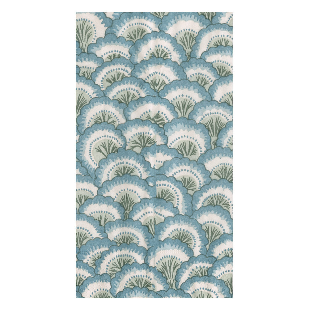 Caspari Pontchartrain Scallop Blue Guest Towel Napkins