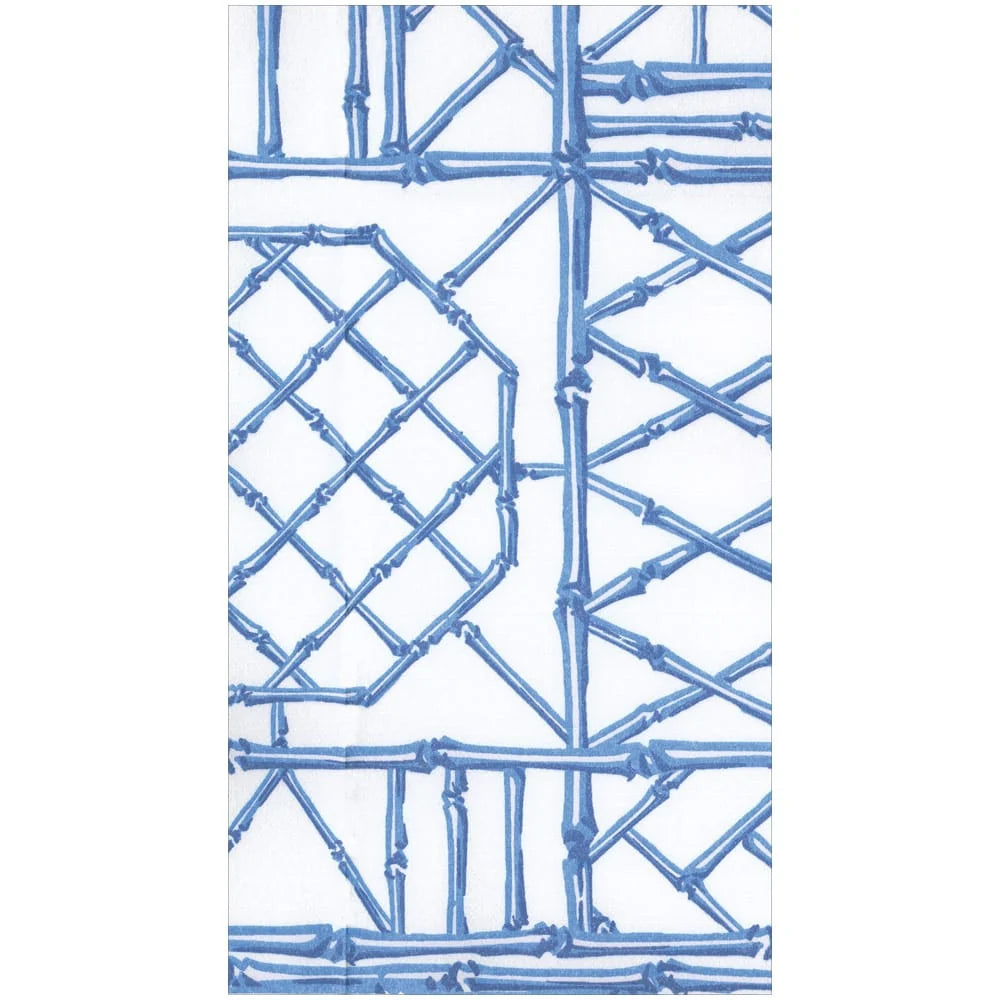 Caspari Bamboo Screen China Blue Guest Towel Napkins