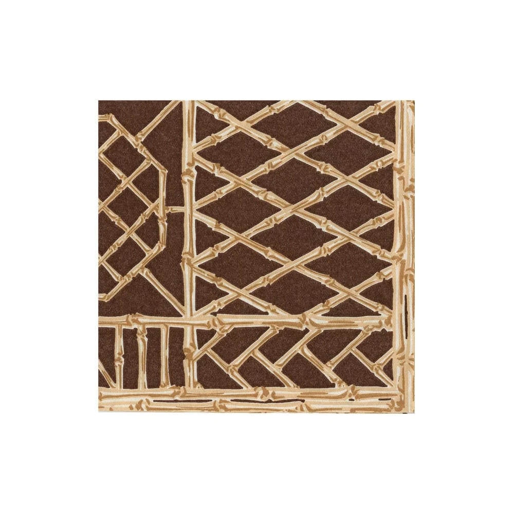 Caspari Bamboo Screen Chestnut Cocktail Napkins