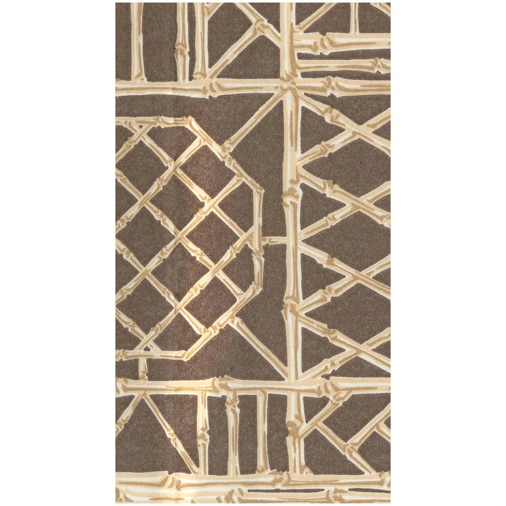 Caspari Bamboo Screen Chestnut Guest Towel Napkins