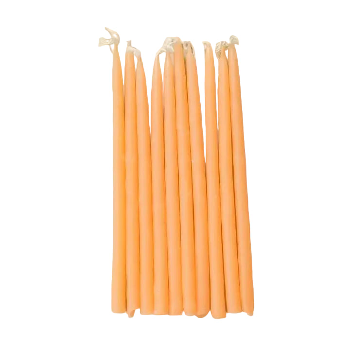 Peach Glow Tapered Candles, Set of 10