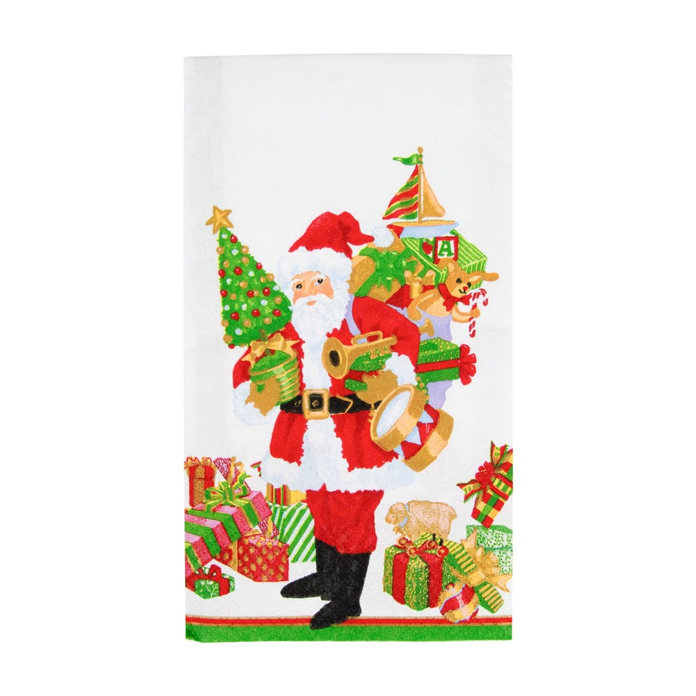 Caspari Mr. Claus Guest Towel Napkins