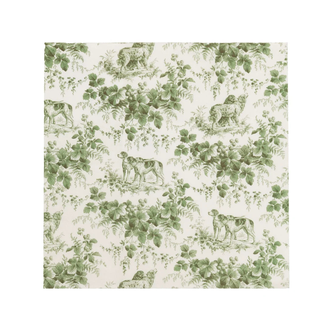 Caspari Hunting Toile Evergreen Cocktail Napkins