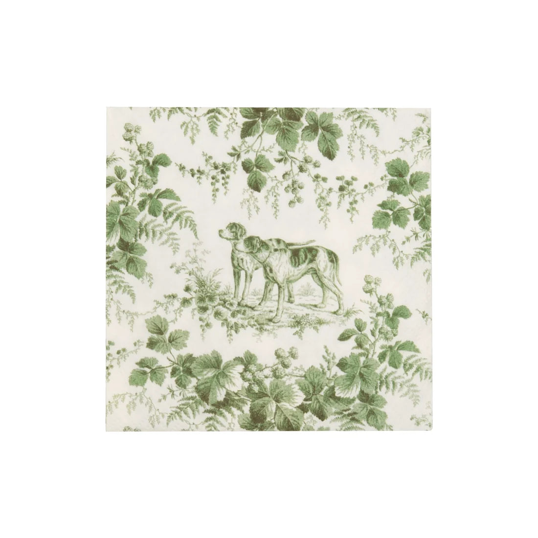 Caspari Hunting Toile Evergreen Cocktail Napkins