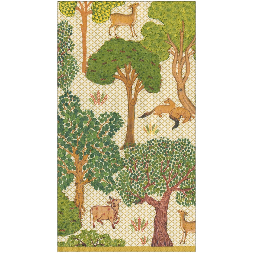 Caspari Arcadian Forest Guest Towel Napkins