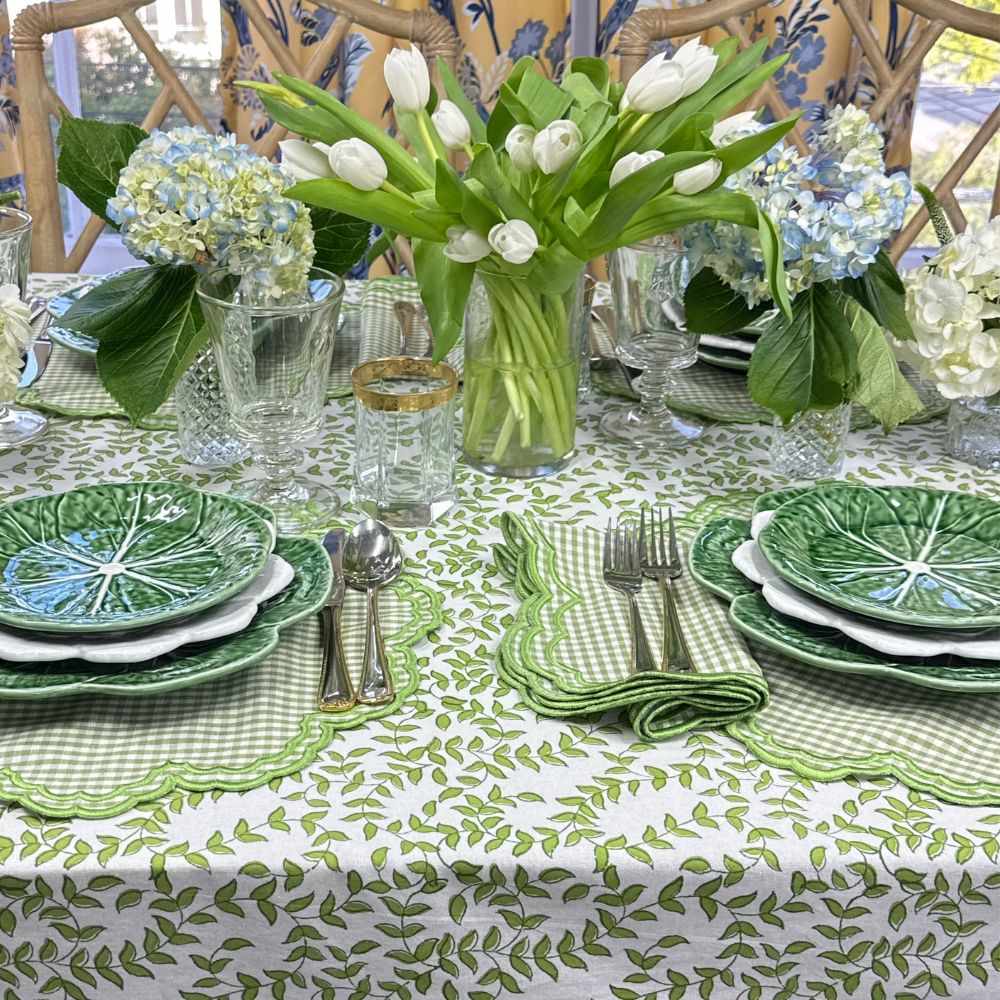 Bettina Light Green Gingham Napkins, Set of 4