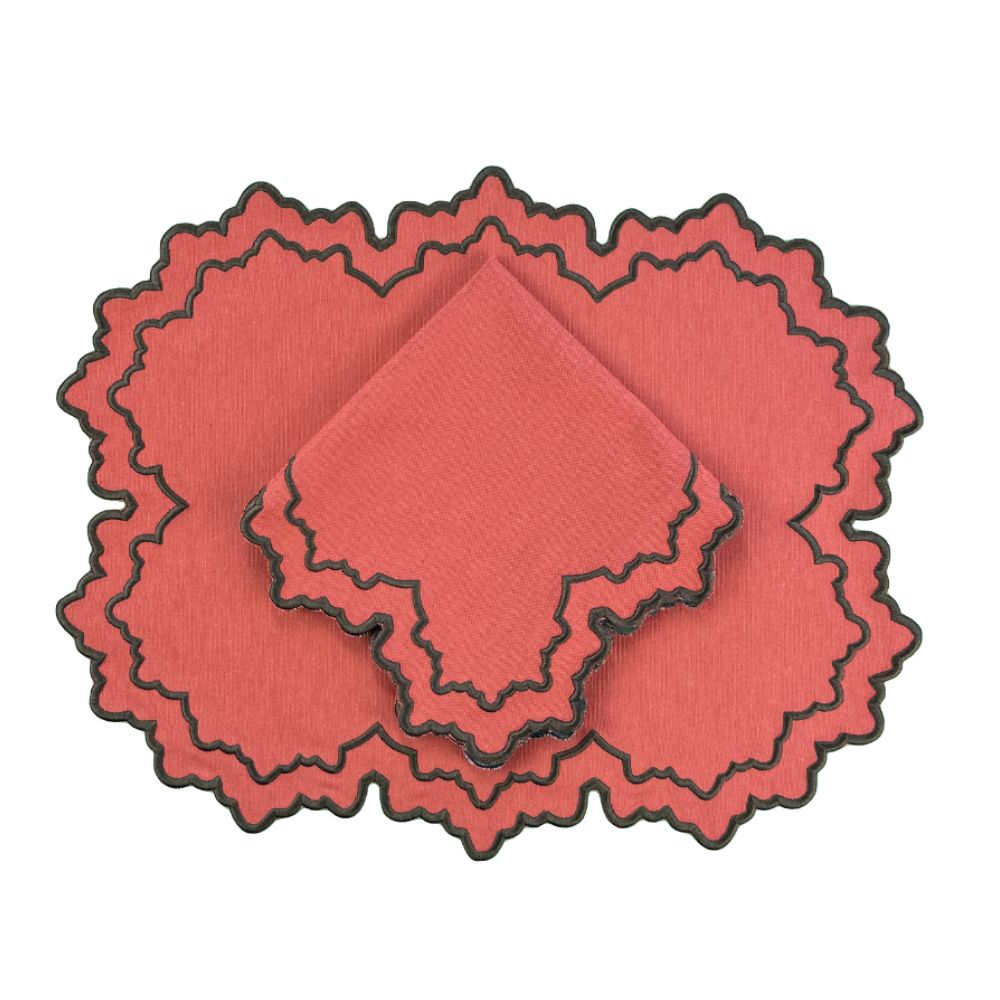 Whitley Placemat, Pumpkin & Cocoa, Set of 4