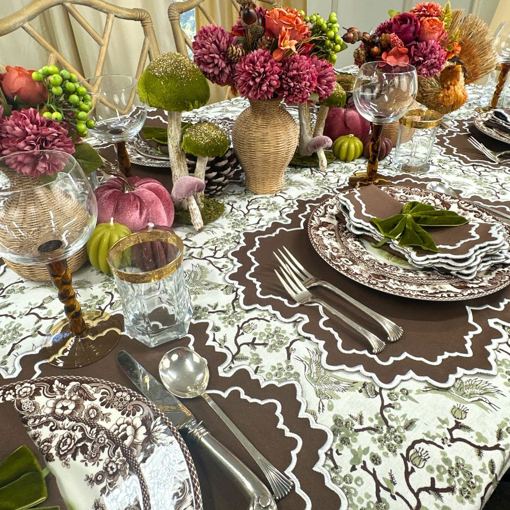 Whitley Placemat, Cocoa & White, Set of 4