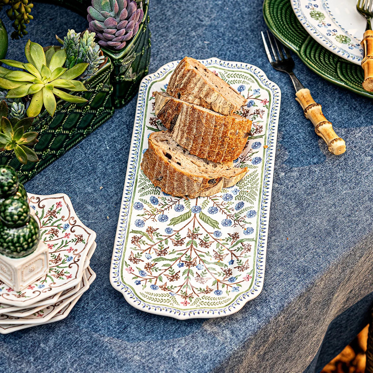 Juliska Villa Seville 15” Hostess Tray, Chambray