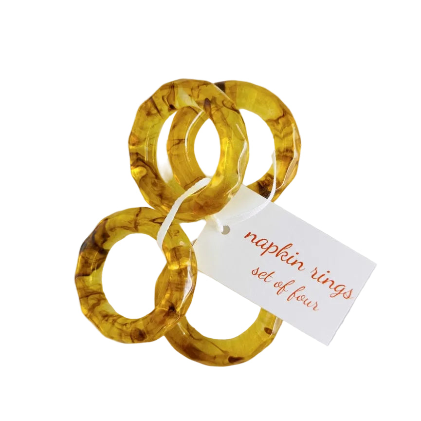 Napkin Rings, Set of Four, Elements Lemon
