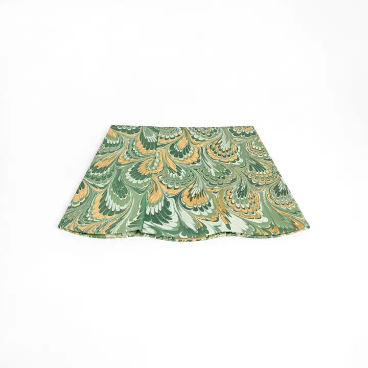 Hayes Marbled Scalloped Basket, Peacock Green
