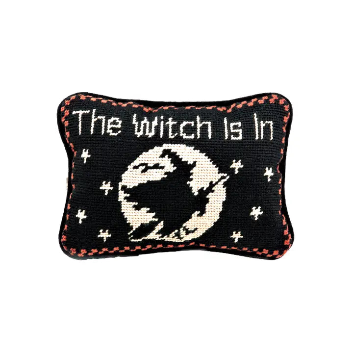 The Witch is In Needlepoint Pillow