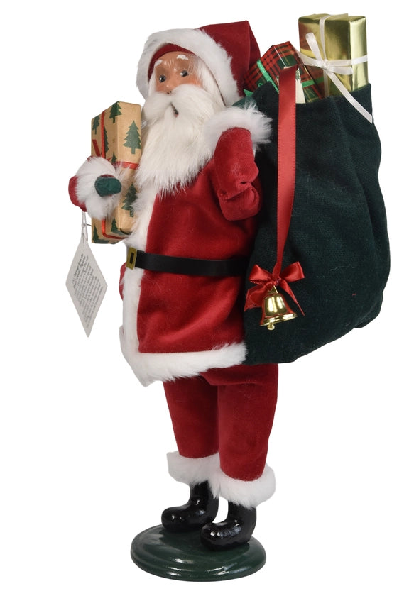 Byers Choice Message Red Velvet Santa