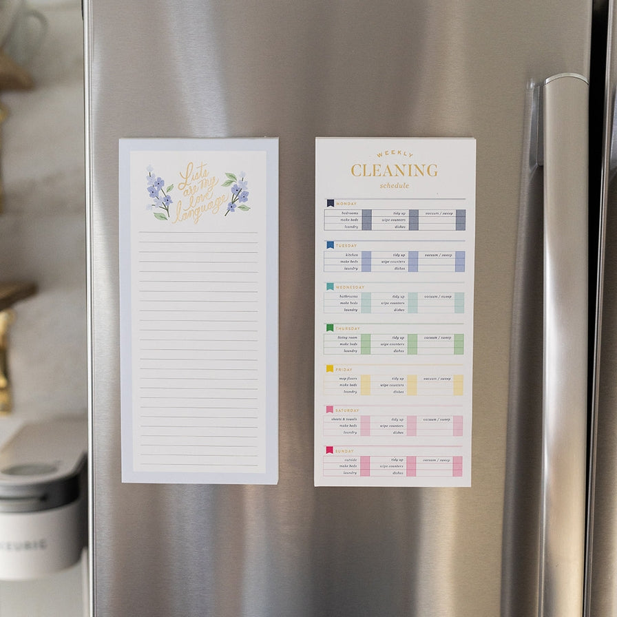 Tall Notepad, Weekly Cleaning