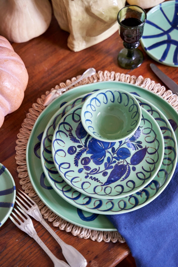 Amalfi Dessert Plate, Green