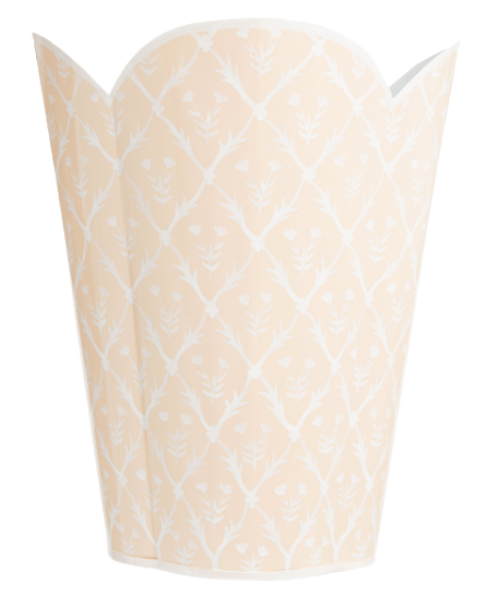 Celine Pale Tulip Waste Basket, Pink & White