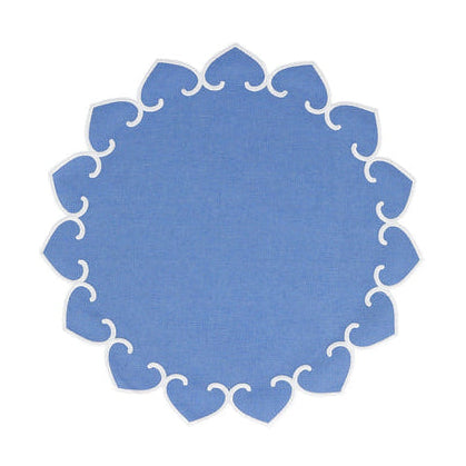 Vietri Tessuti Cornflower Round Placemats, Set of 4