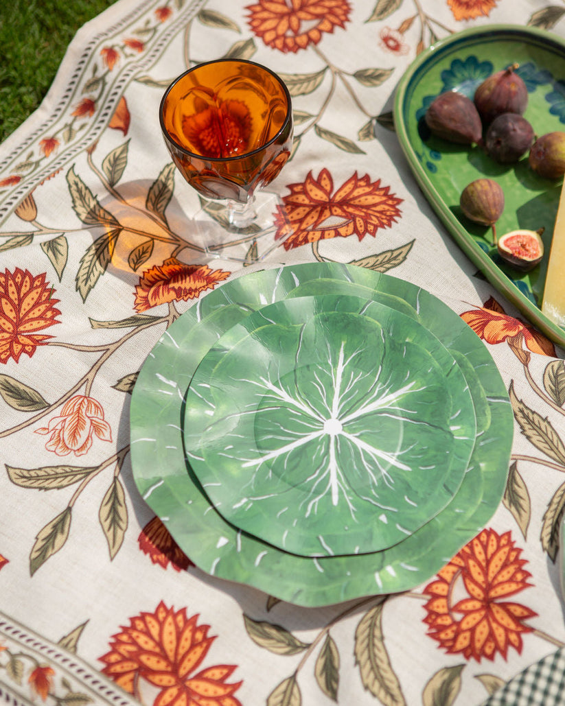 Classic Cabbage Dessert Paper Plate Set, Kelly Green