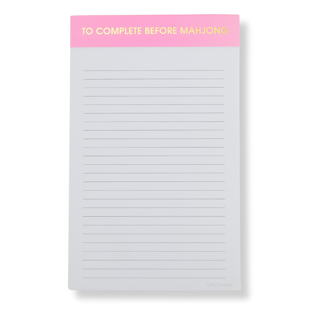Lined Notepad, To Complete Before Mahjong