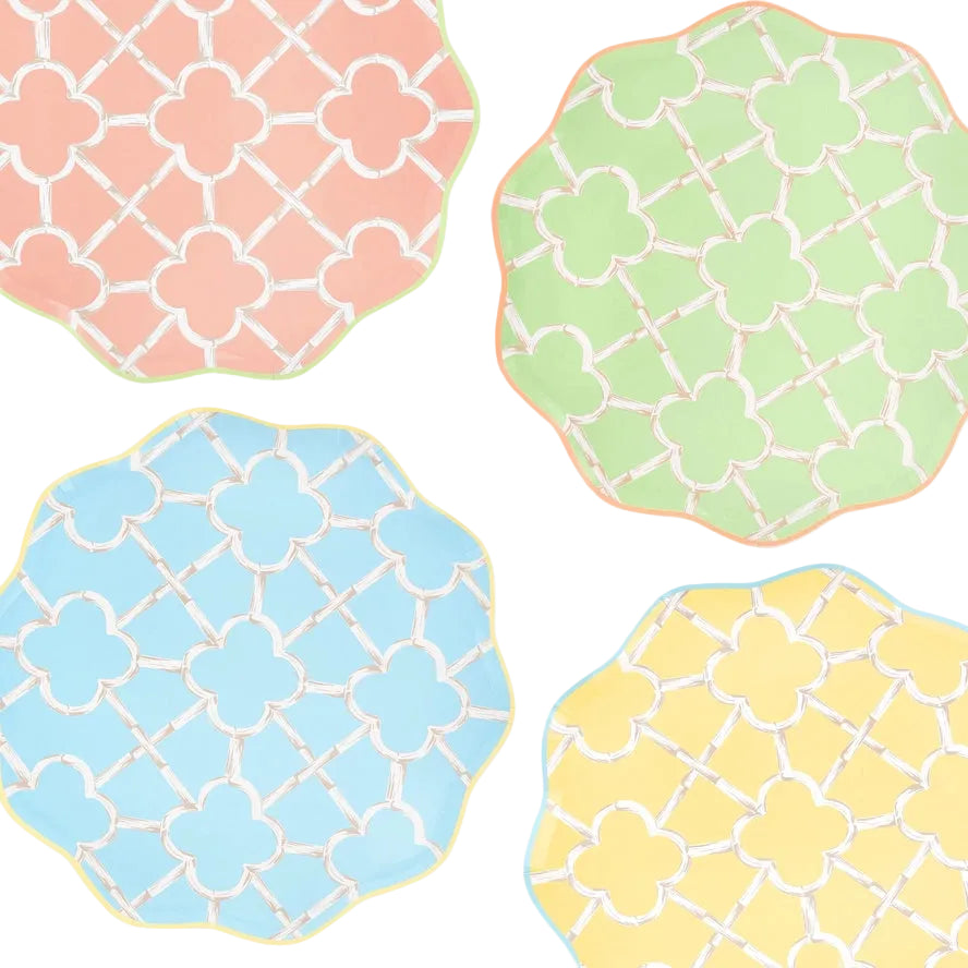 Meri Meri Bamboo Pattern Paper Dinner Plates