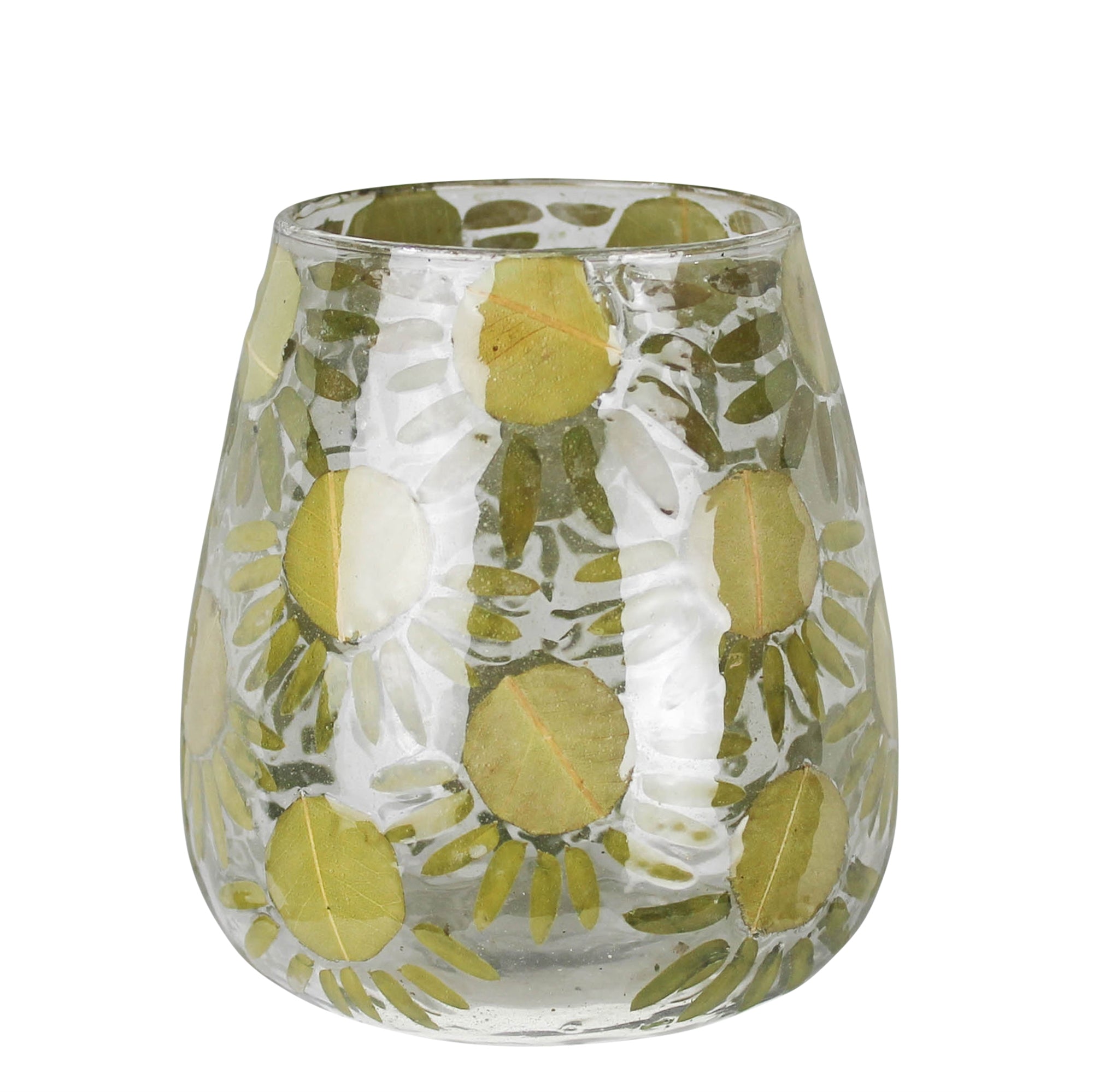 Paley Leaf Enameled Glass Hurricane Large - Thumbnail 3