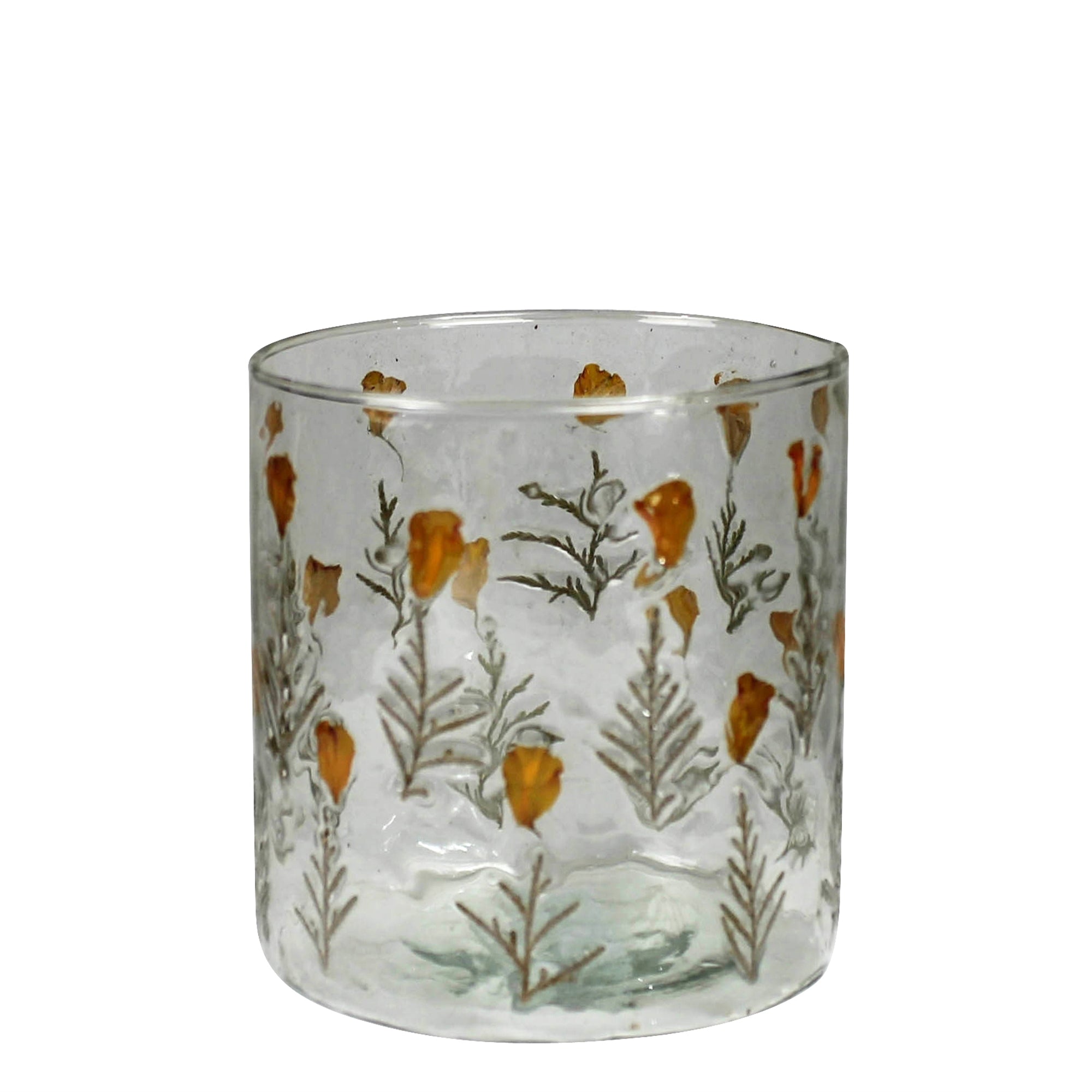 Million Blooms Enameled Glass Hurricane, Small