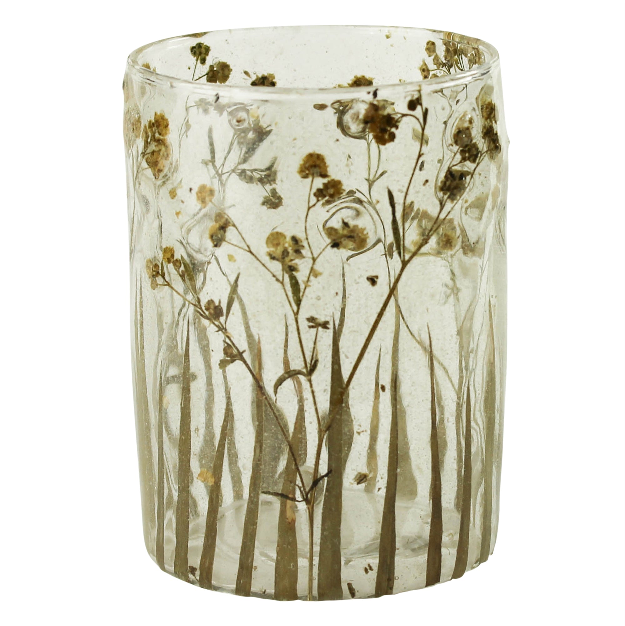 Grass Fields Enameled Glass Hurricane, Small