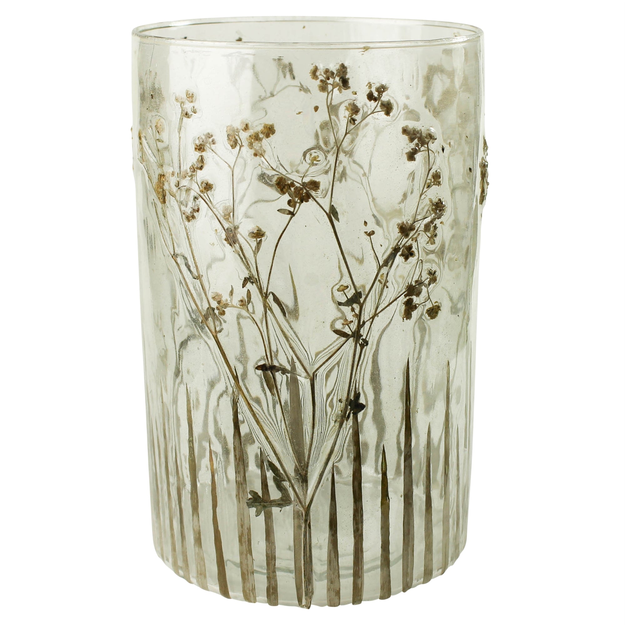 Grass Fields Enameled Glass Hurricane, Large