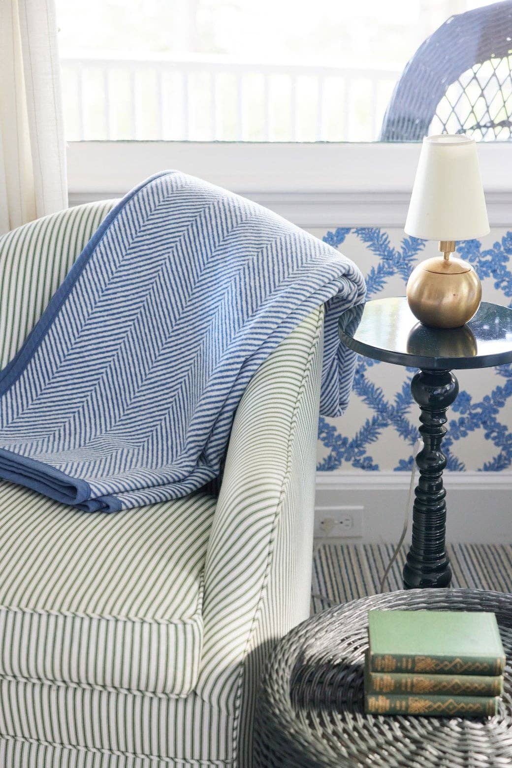 Harborview Herringbone Cornflower Blanket, Original