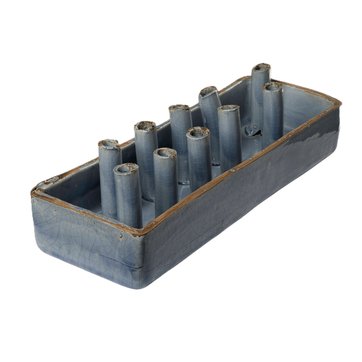 Maggie Ceramic Blue Flower Arranger, 10 Hole