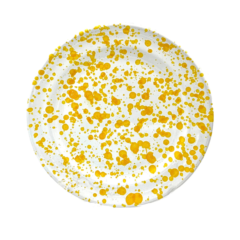 Yellow and White Speckled Soup Bowl